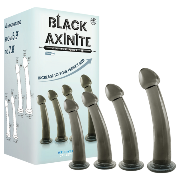 Black Axinite - 4 in 1 Anal Plug Kit Set