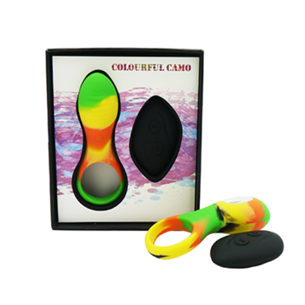 Colourful Camo Bravo Cock Ring - Totally Adult