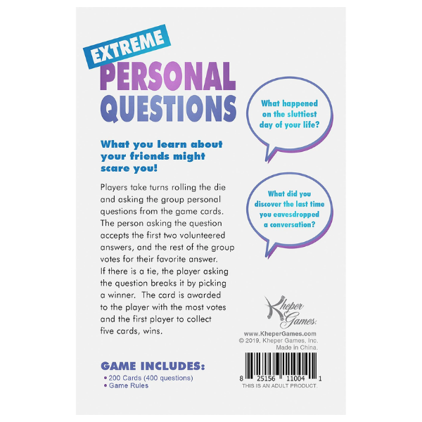 Extreme Personal Questions Game - Totally Adult