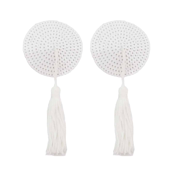 Love in Leather Round Nipple Pasties with Tassels - Totally Adult