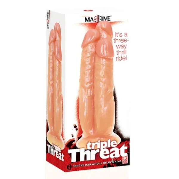 Massive Triple Treat 3 Header Dildo - Totally Adult