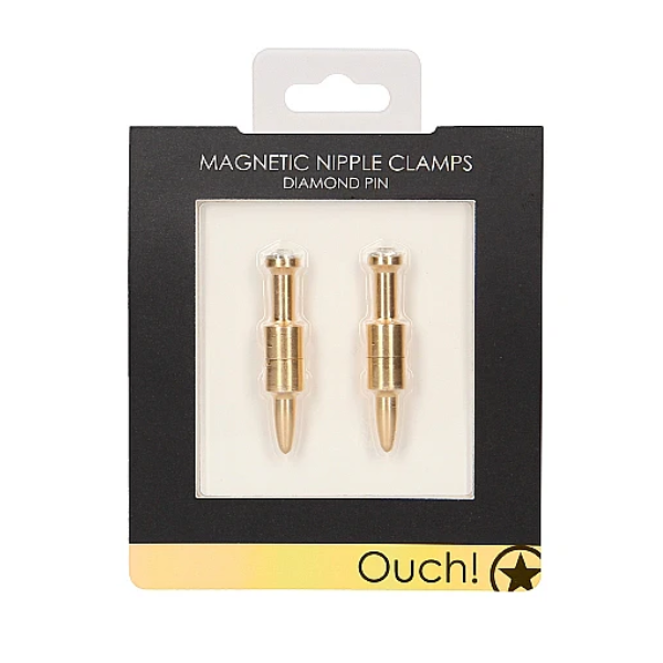 Ouch! Magnetic Nipple Clamps Diamond Pin - Totally Adult