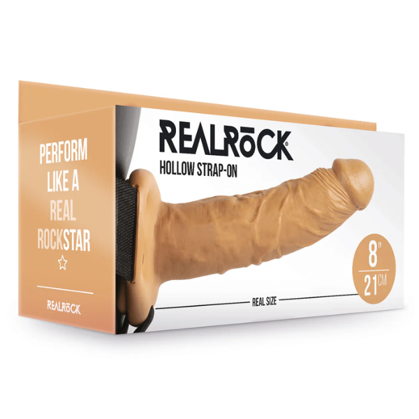 RealRock Hollow Strap-On 8 Inch - Totally Adult