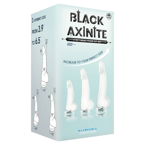 Black Axinite - 3 in 1 Anal Plug Kit Set
