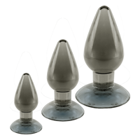 Black Axinite 3 in 1 Anal Plug Kit Set - Totally Adult