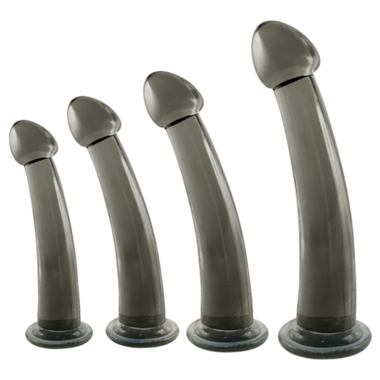 Black Axinite 4 in 1 Anal Plug Kit Set - Totally Adult
