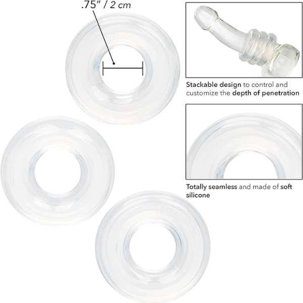 Cal Exotics Set of 3 Silicone Stacker Rings