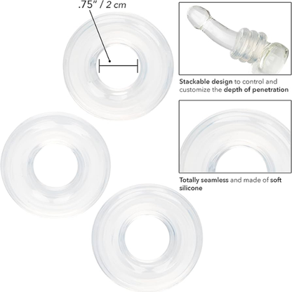 Cal Exotics Set of 3 Silicone Stacker Rings