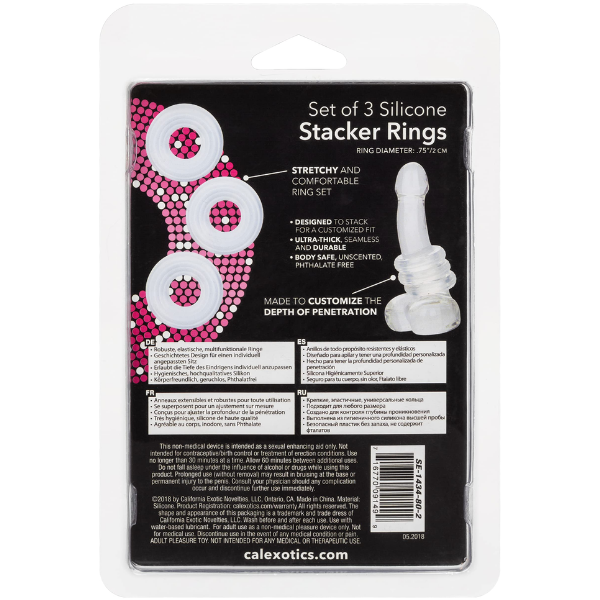 Cal Exotics Set of 3 Silicone Stacker Rings