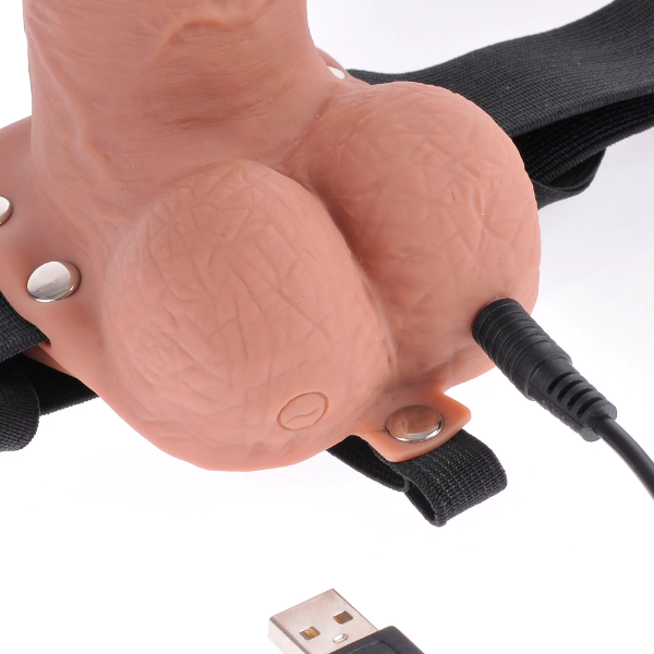 FFS Rechargeable Hollow Strap-On with Remote 7 Inch - Totally Adult