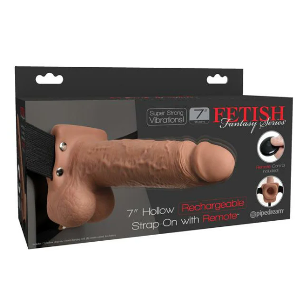 FFS Rechargeable Hollow Strap-On with Remote 7 Inch - Totally Adult