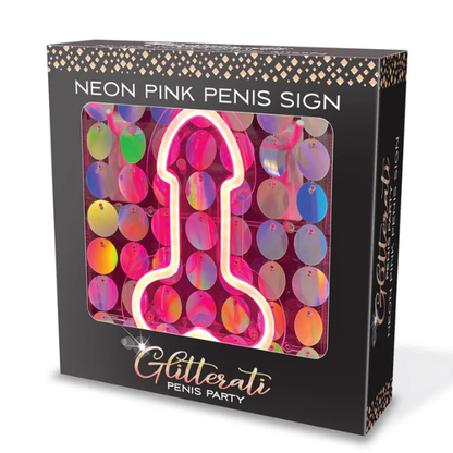 Glitterati Neon Pink Penis Sign