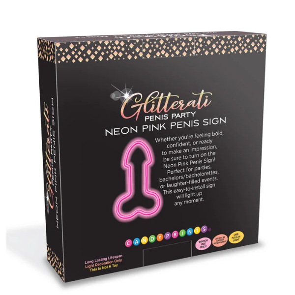 Glitterati Neon Pink Penis Sign