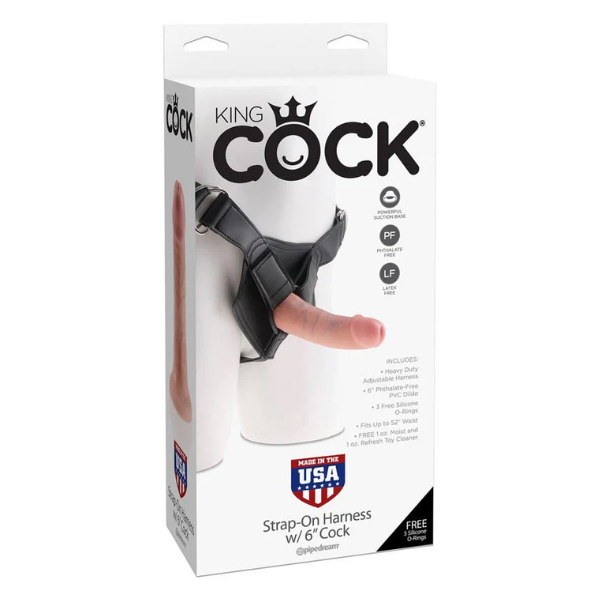 King Cock Strap On Harness with 6 Inch