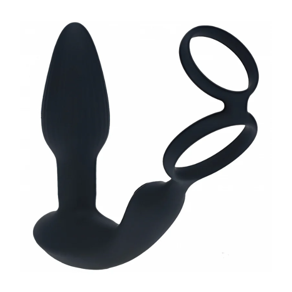 Levelz Dual Vibrating Prostate Stimulator With Cock Ring - Totally Adult