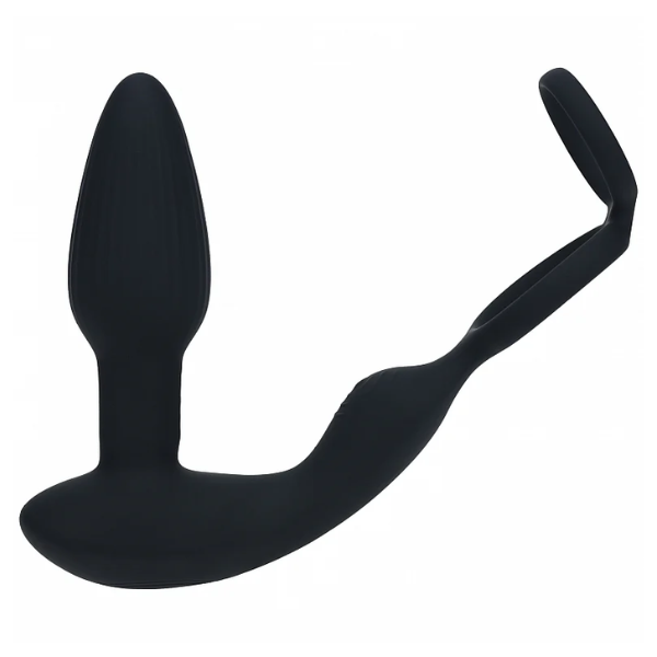 Levelz Dual Vibrating Prostate Stimulator With Cock Ring - Totally Adult