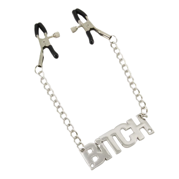 Love In Leather Bitch Nipple Clamps - Totally Adult