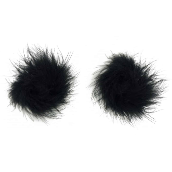 Love In Leather Fluffy Nipple Pasties - Totally Adult