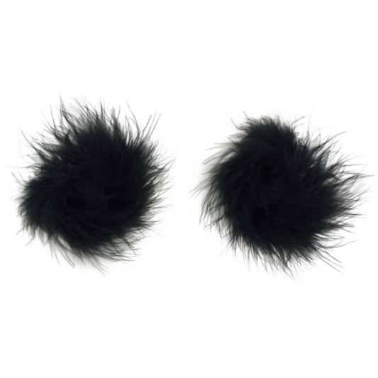 Love In Leather Fluffy Nipple Pasties - Totally Adult