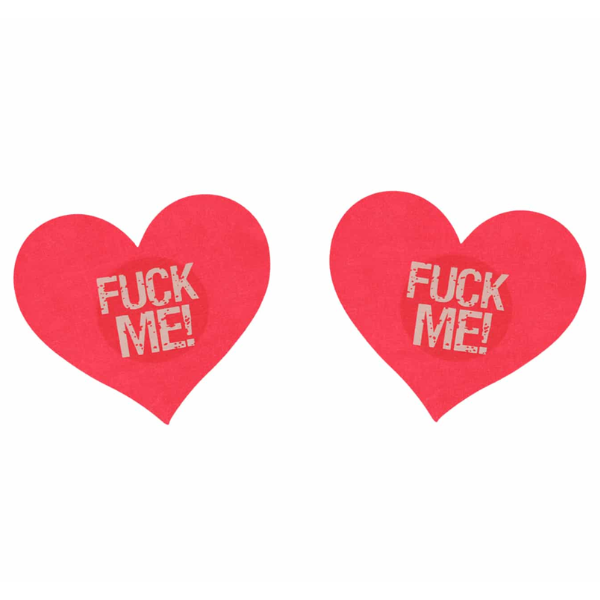 Love In Leather Fuck Me Heart Nipple Pastie - Totally Adult