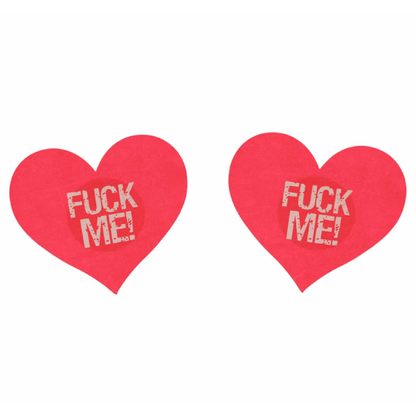 Love In Leather Fuck Me Heart Nipple Pastie - Totally Adult