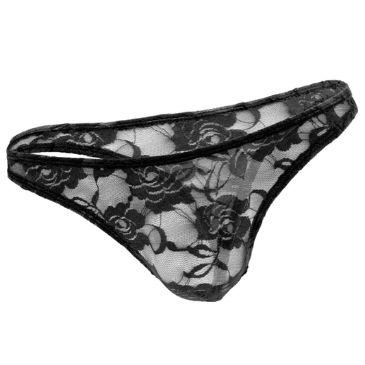 Love In Leather Male Lace G-String - Totally Adult