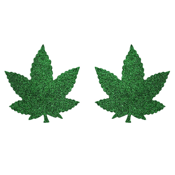 Love In Leather Weed Leaf Nipple Pasties - Totally Adult