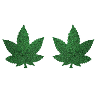 Love In Leather Weed Leaf Nipple Pasties - Totally Adult