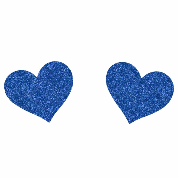 Love in Leather Glitter Heart Nipple Pasties - Totally Adult