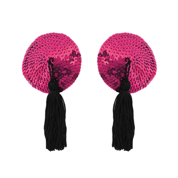 Love in Leather Round Nipple Pasties with Tassels - Totally Adult