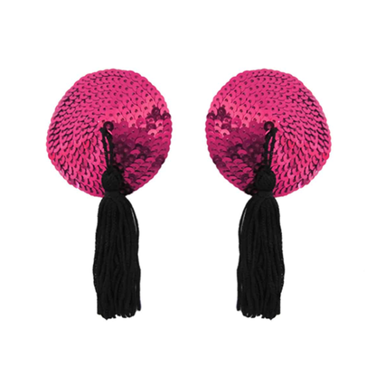 Love in Leather Round Nipple Pasties with Tassels - Totally Adult