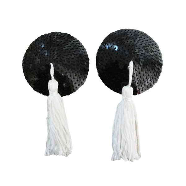 Love in Leather Round Nipple Pasties with Tassels - Totally Adult
