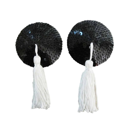Love in Leather Round Nipple Pasties with Tassels - Totally Adult