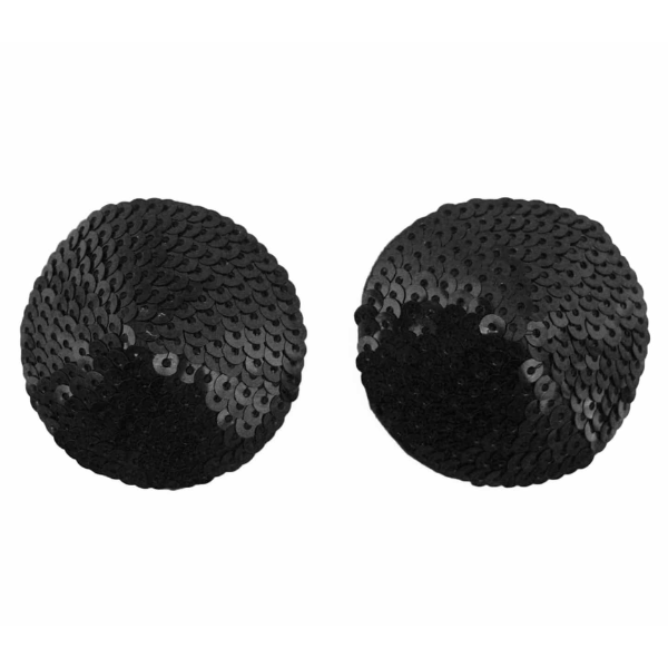 Love in Leather Round Sequin Nipple Cover - Totally Adult