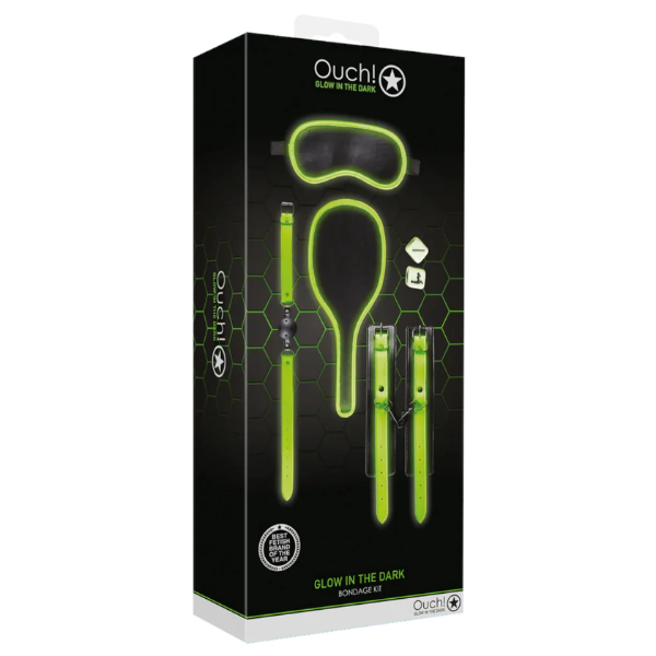 Ouch! Glow In The Dark Bondage Kit - Totally Adult