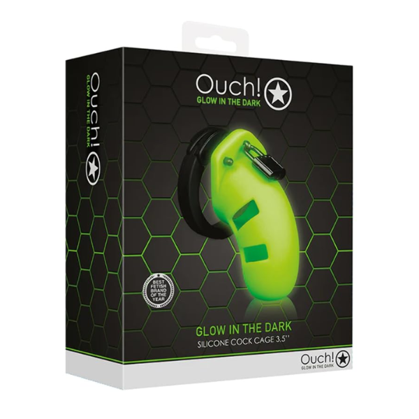 Ouch! Glow in Dark Silicone Cock Cage - Totally Adult