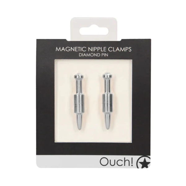 Ouch! Magnetic Nipple Clamps Diamond Pin - Totally Adult