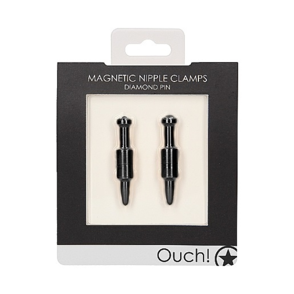 Ouch! Magnetic Nipple Clamps Diamond Pin - Totally Adult