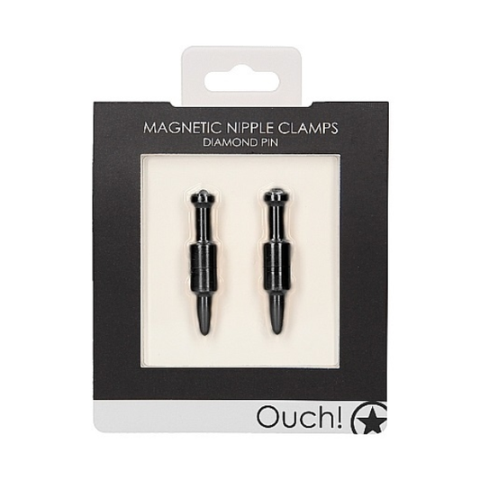 Ouch! Magnetic Nipple Clamps Diamond Pin - Totally Adult