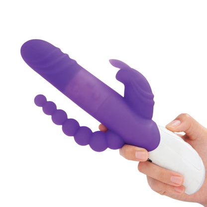 Rabbit Essentials Double Penetration with Rotating Shaft - Totally Adult