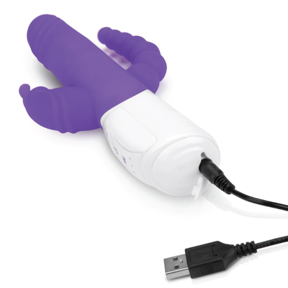 Rabbit Essentials Double Penetration with Rotating Shaft - Totally Adult