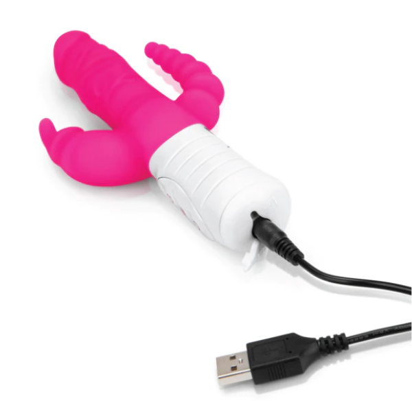 Rabbit Essentials Slim Double Penetration Rabbit - Totally Adult