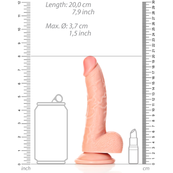 RealRock Curved Realistic Dildo with Balls 7 Inch - Totally Adult