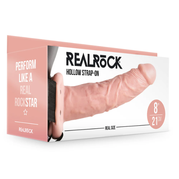 RealRock Hollow Strap-On 8 Inch - Totally Adult