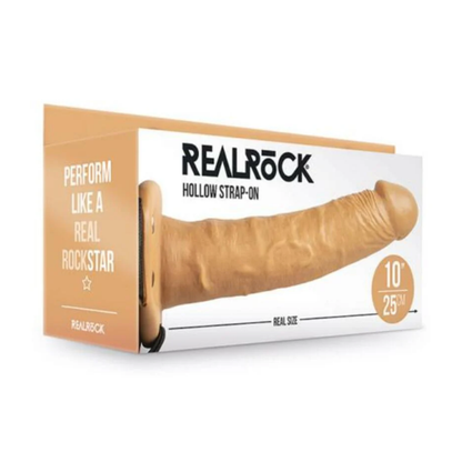 RealRock Hollow Strap-On No Balls 10 Inch - Totally Adult