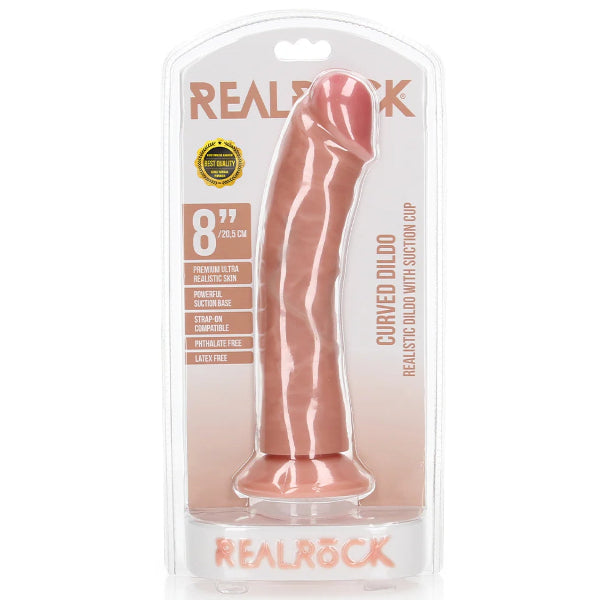 RealRock Realistic Curved Dildo No Balls 8 Inch