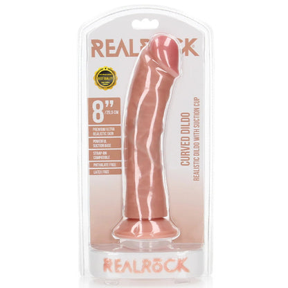 RealRock Realistic Curved Dildo No Balls 8 Inch