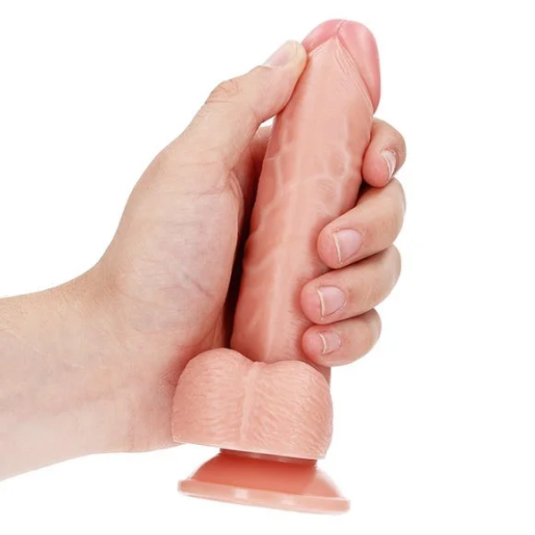 RealRock Realistic Curved Dildo with Balls 6 Inch