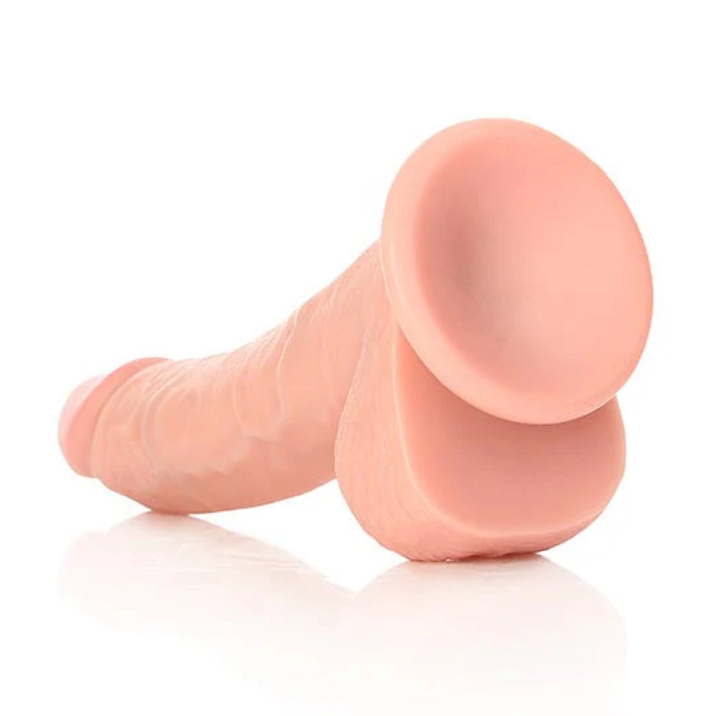 RealRock Realistic Curved Dildo with Balls 8 Inch