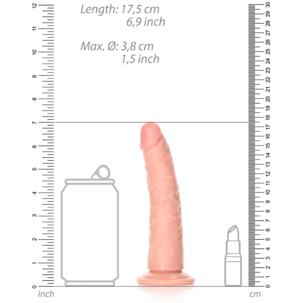 RealRock Realistic Slim Dildo No Balls 6 inch - Totally Adult
